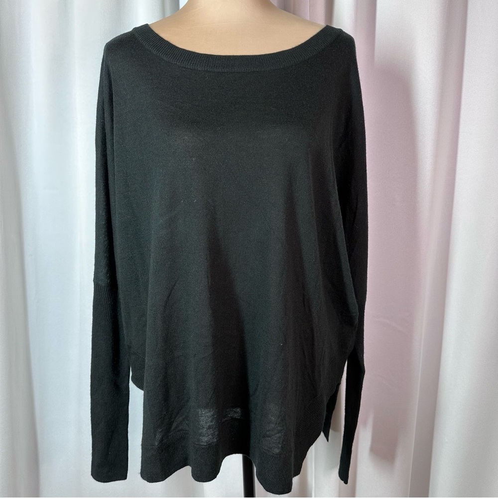 Wool Blend Dolman Sleeve Hip Slit Sweater SZ XS Tight Sleeve Lightweight Comfort